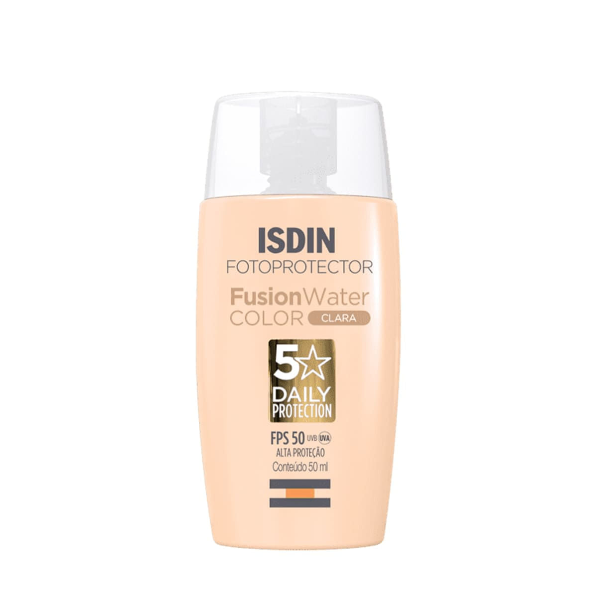 ISDIN Fusion Water 5 Stars FPS50 Color Clara - Protetor Solar Facial com Cor 50ml