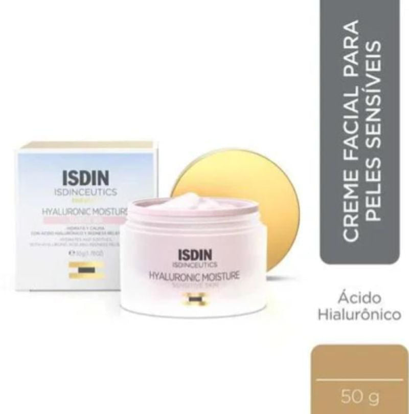 Isdinceutics Hyaluronic Moisture Sensitive Skin Creme Redutor de Linhas 50g