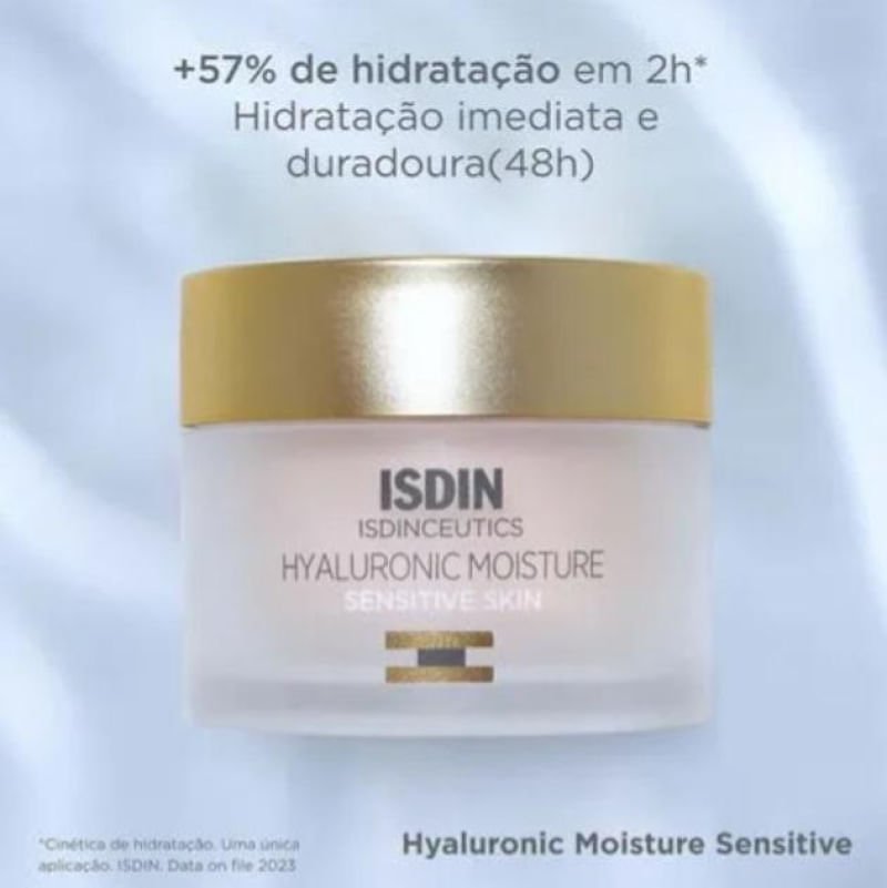 Isdinceutics Hyaluronic Moisture Sensitive Skin Creme Redutor de Linhas 50g