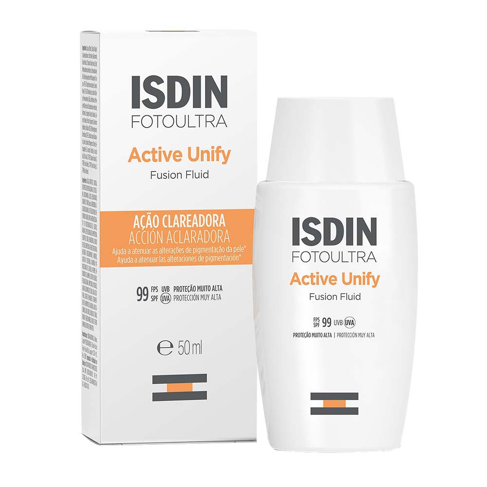 Isdin FotoUltra Active Unify Fusion Protetor Clareador Sem Cor FPS99 50ml