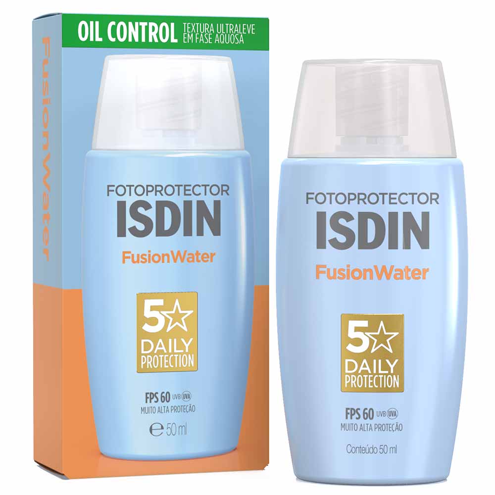 Protetor Solar Facial Isdin - Foto Fusion Water 5 Stars FPS60 50ml